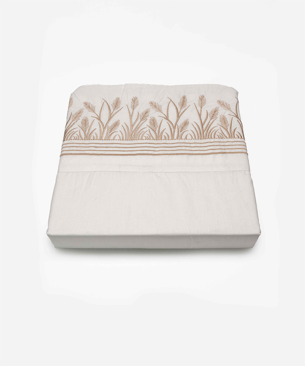 Embroidered Cotton Bedsheet (1 Bedsheet + 2 Pillowcases)